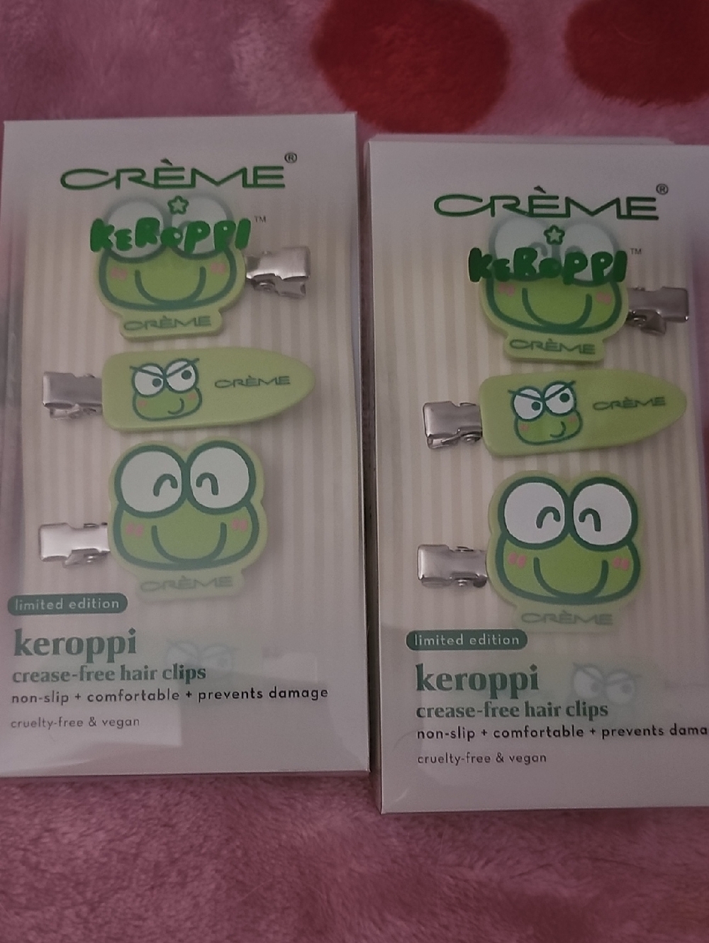 Crème Keroppi Green Crease-Free Hair Clips - Limited Edition